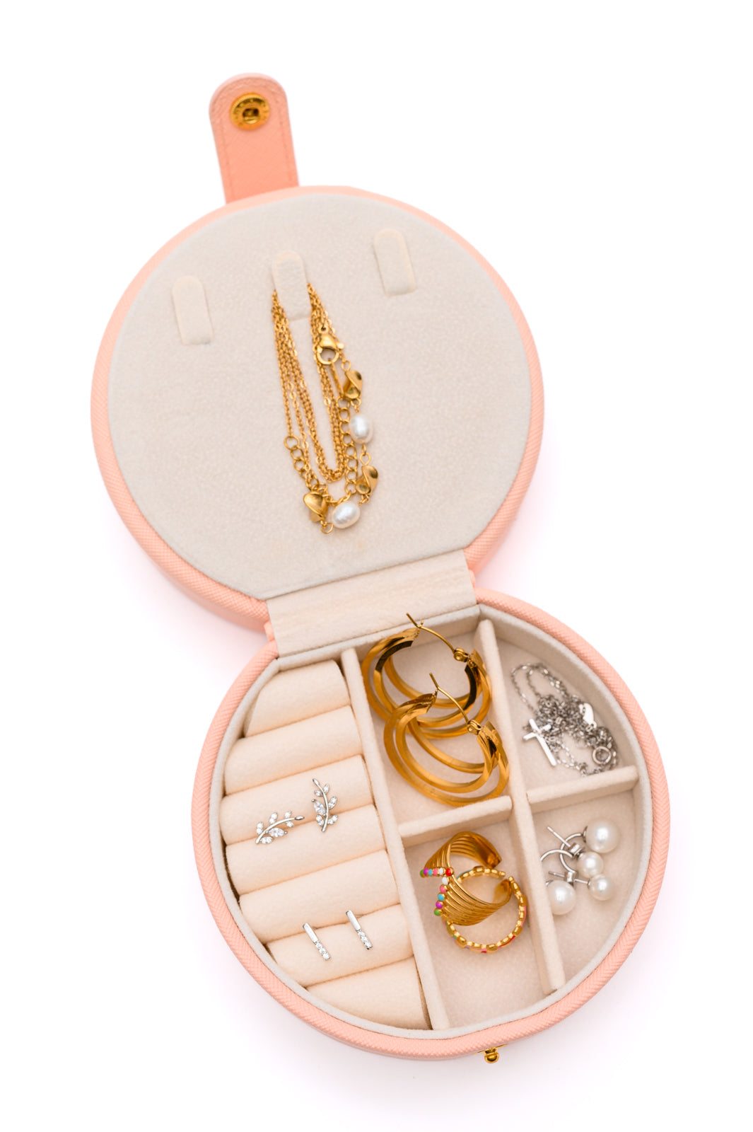 Circular Travel Jewelry Case in Pink - 11/22/2024