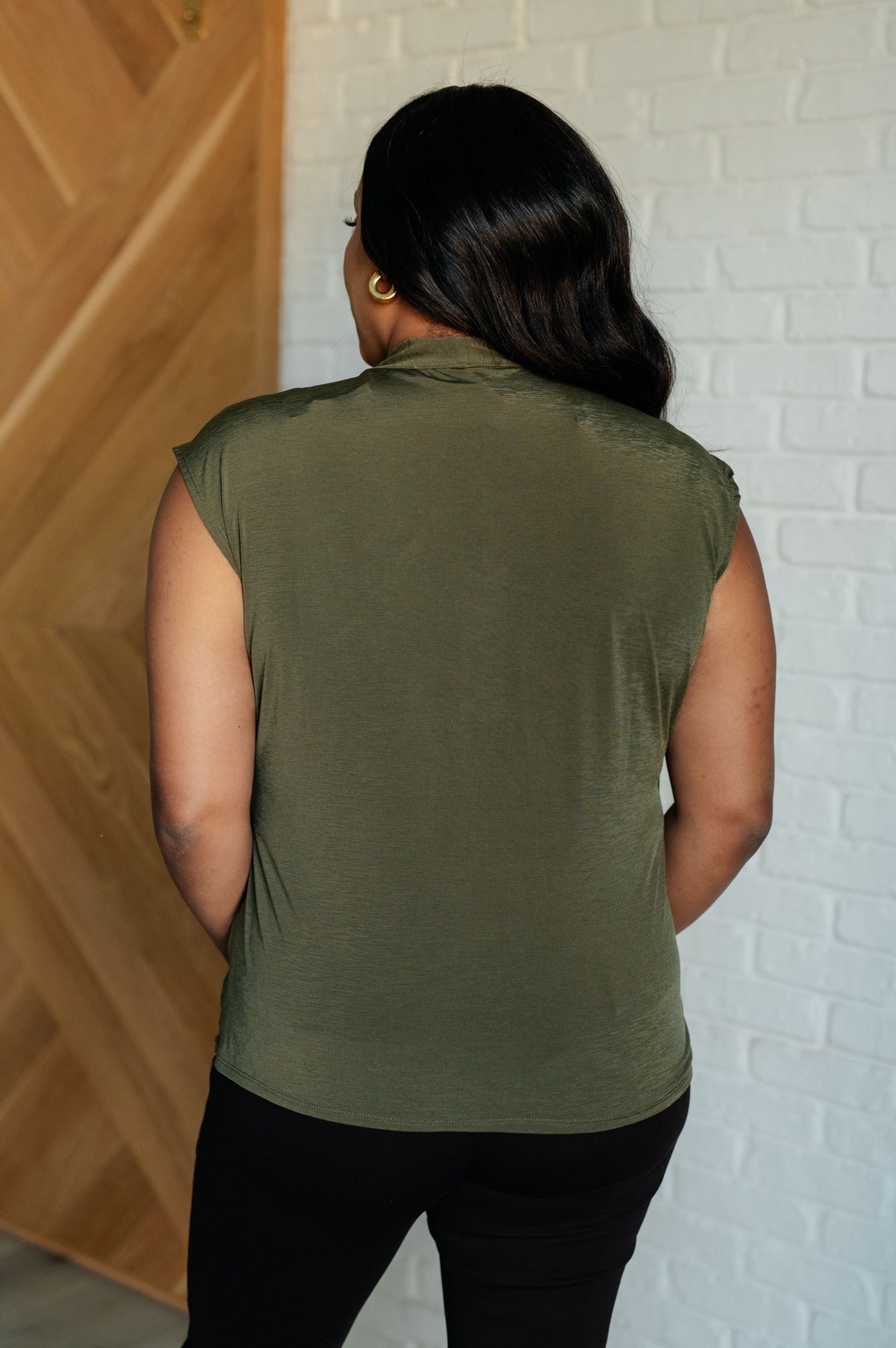 Classic Surplice Front Top in Olive - 10/10/2024