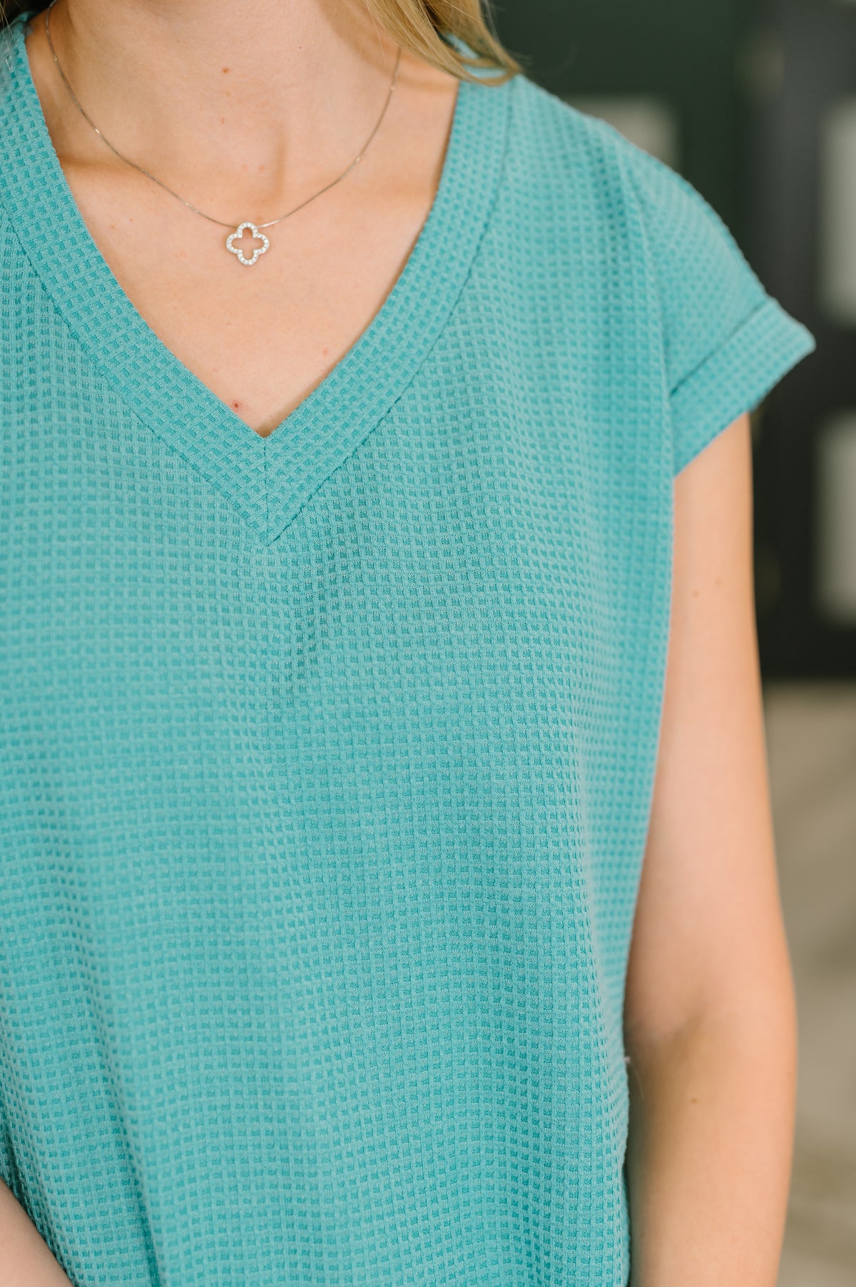 Classic Timeless V-Neck Tee in Teal - 5/1/2026 NEW