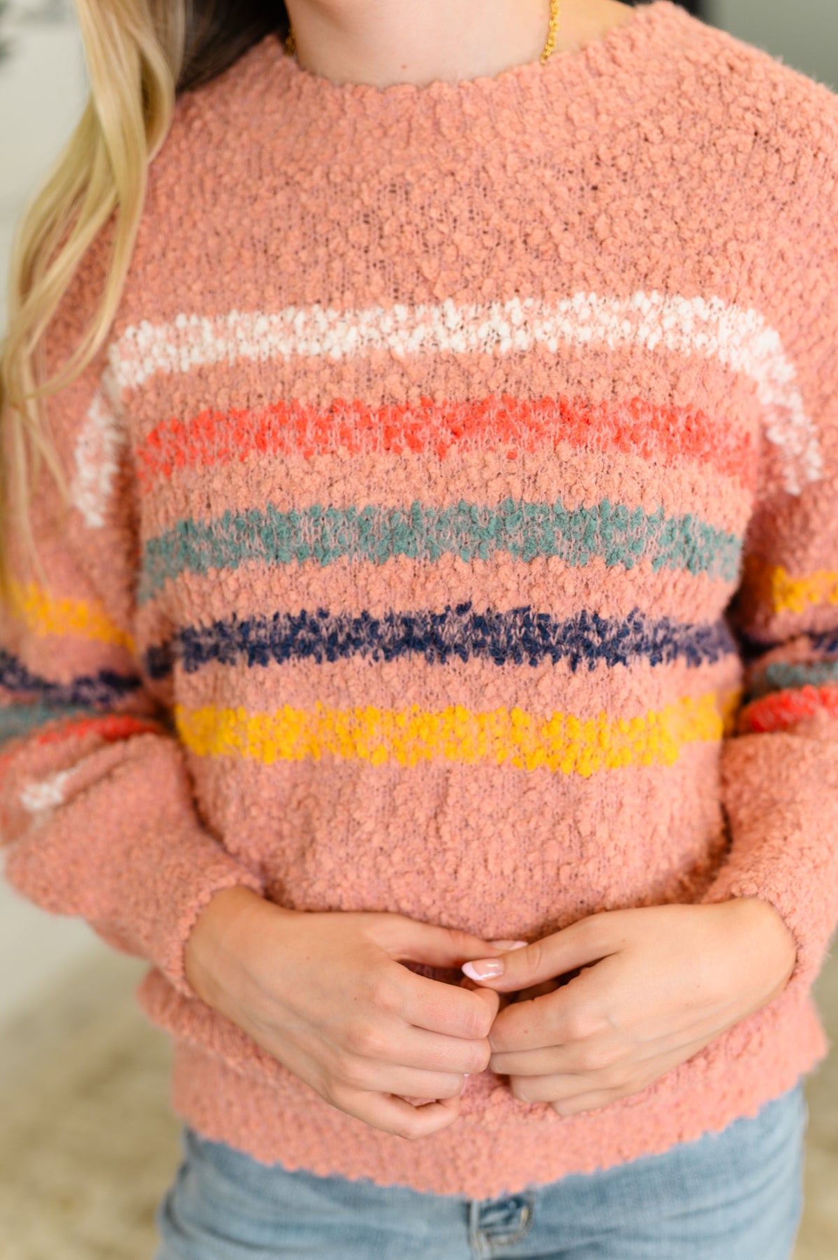 Color Me Cute Fuzzy Knit Pullover - 8/26/2025