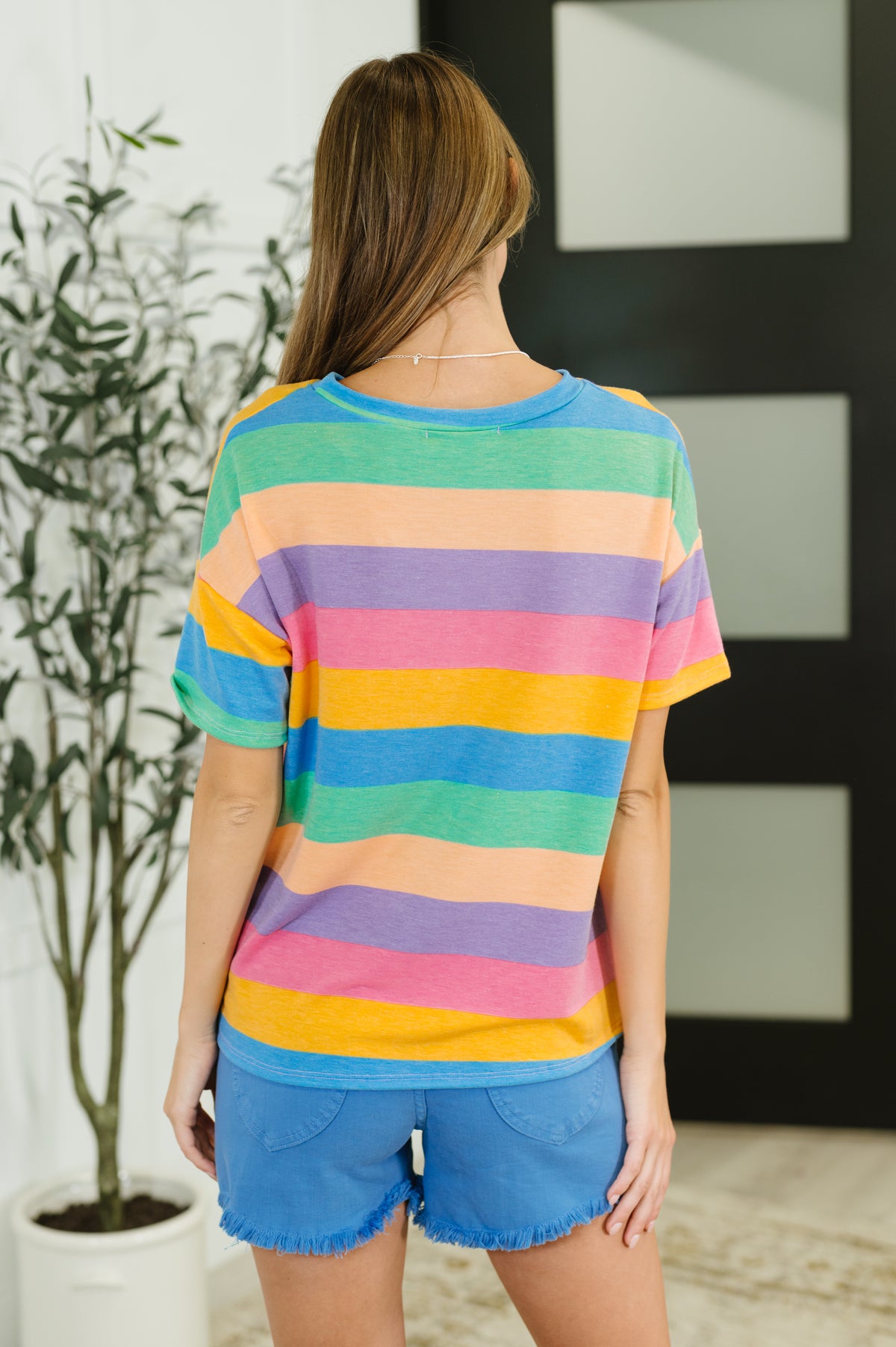 Color Theory Drop Shoulder Top in Blue, Yellow and Pink - 7/22/2025 NEW