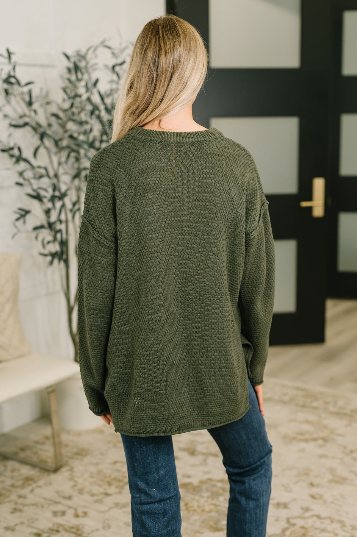 Come Together Henley Casual Top in Dark Olive - 9/25/2026