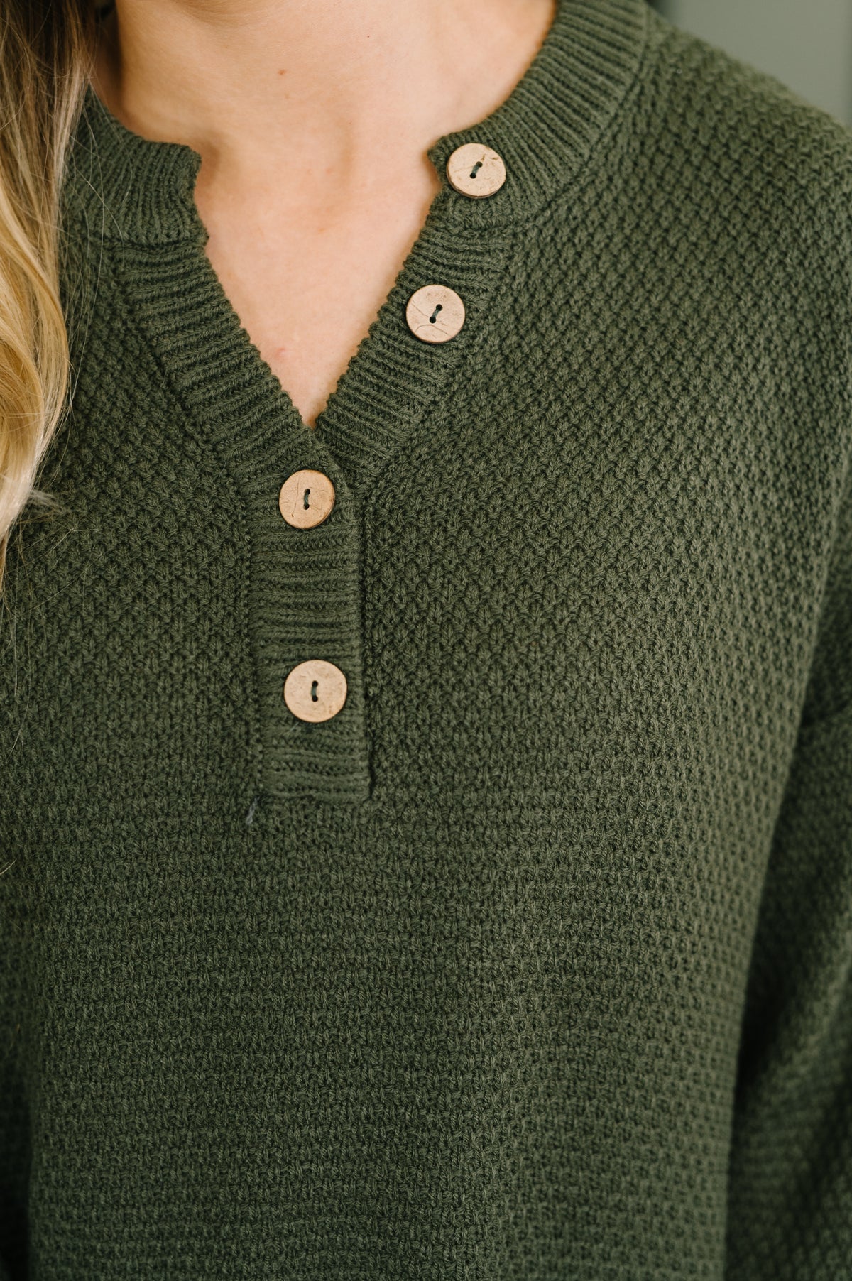 Come Together Henley Casual Top in Dark Olive - 9/25/2026