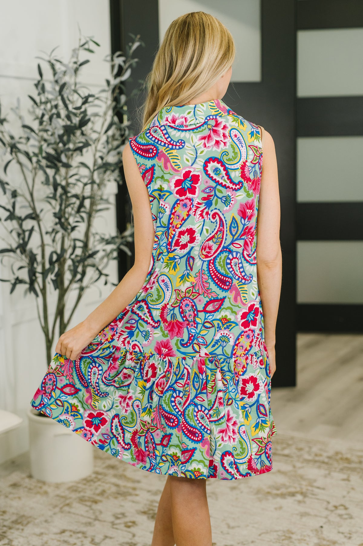 Coral Sands Collared Tank Dress in Light Floral Paisley - 4/10/2026 NEW