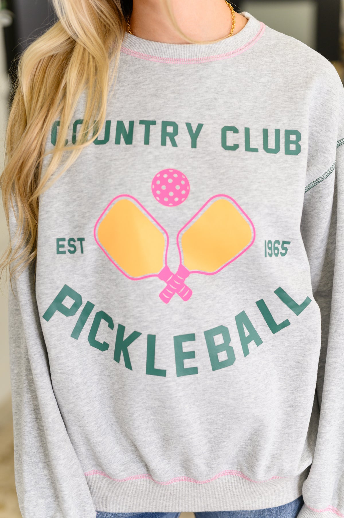 Country Club Pickle Ball Graphic Sweatshirt - 8/25/2025