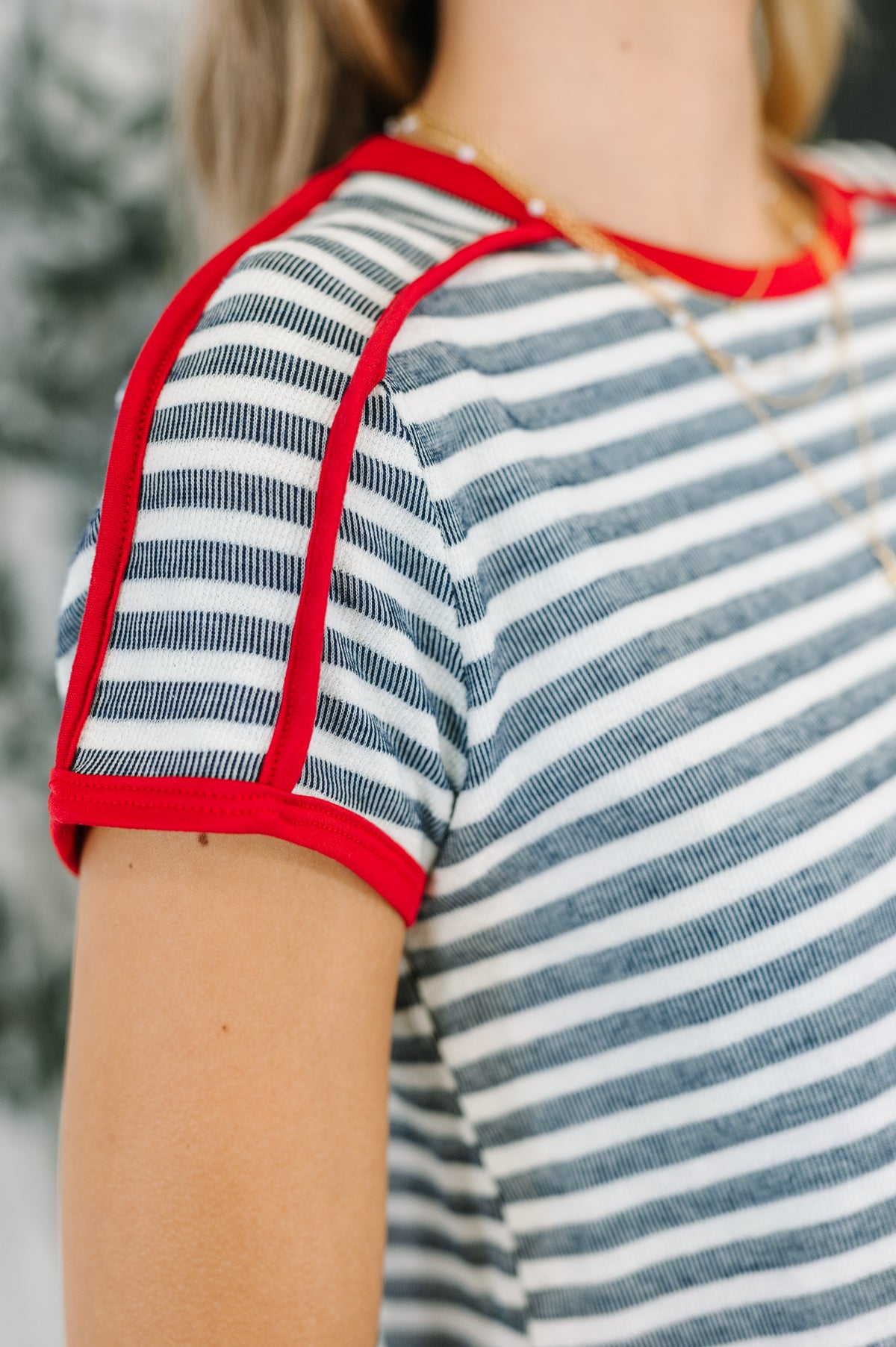 Country Stripe Casual Tee in Navy White - 10/7/2025