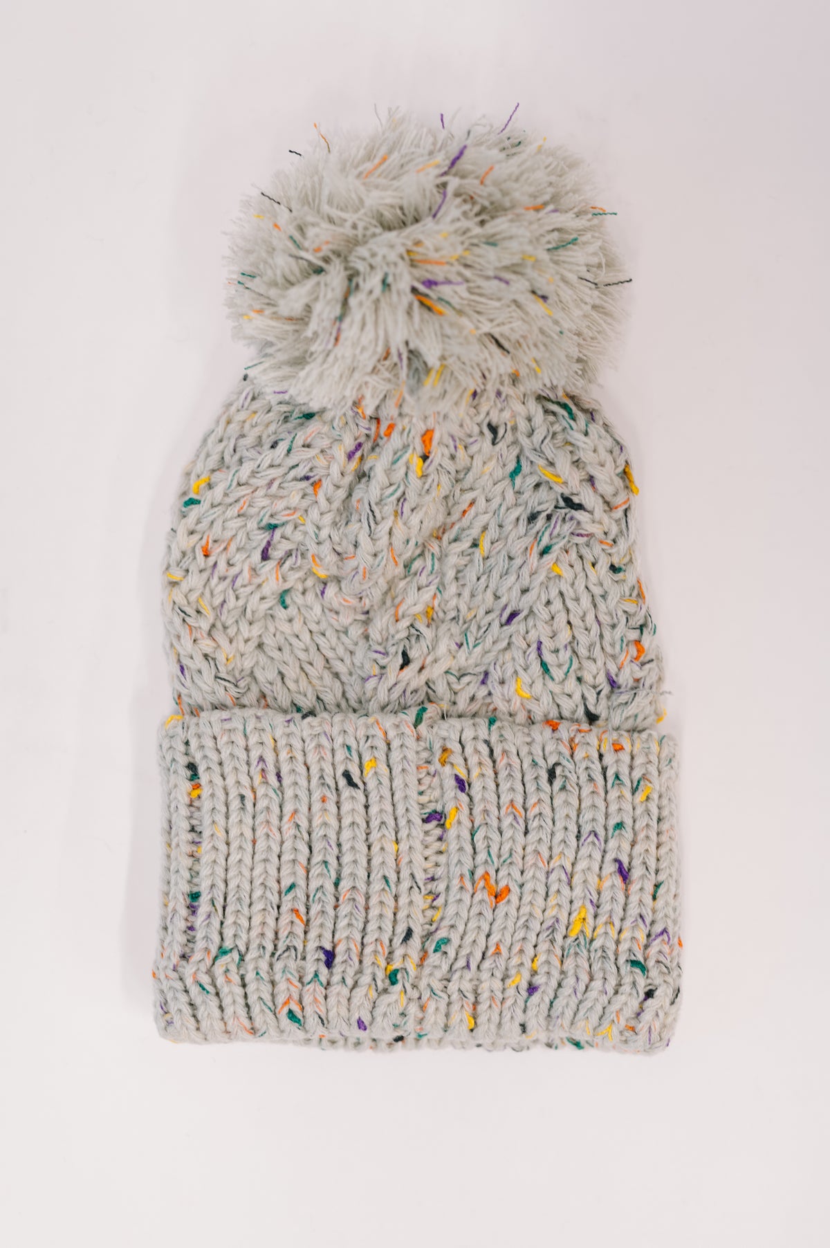 Cover Your Ears Pom Pom Beanie in Grey - 12/1/2025