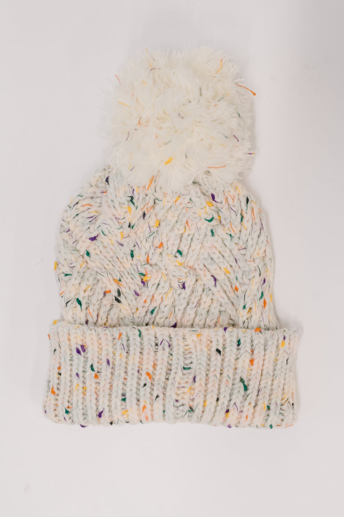 Cover Your Ears Pom Pom Beanie in Ivory - 12/1/2025