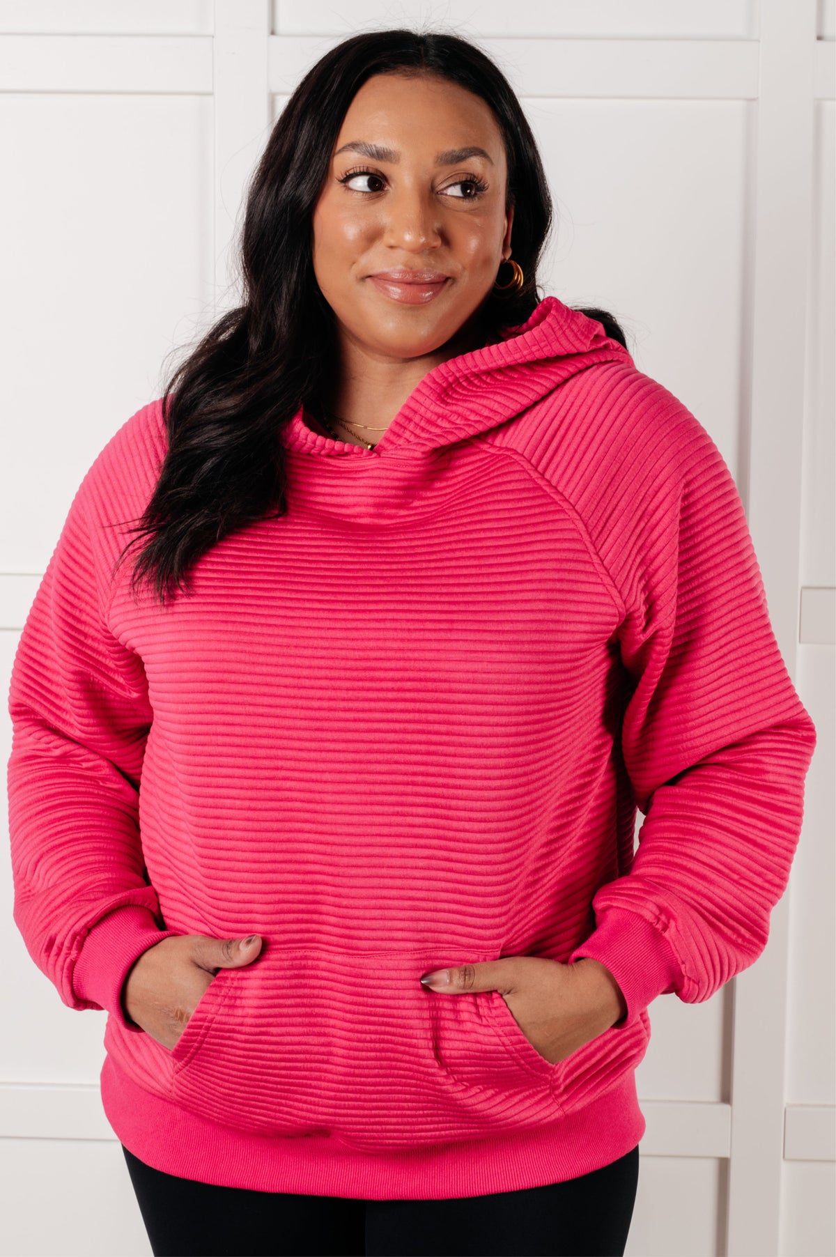 Crosswalk Textured Hoodie in Rose - 1/28/2025