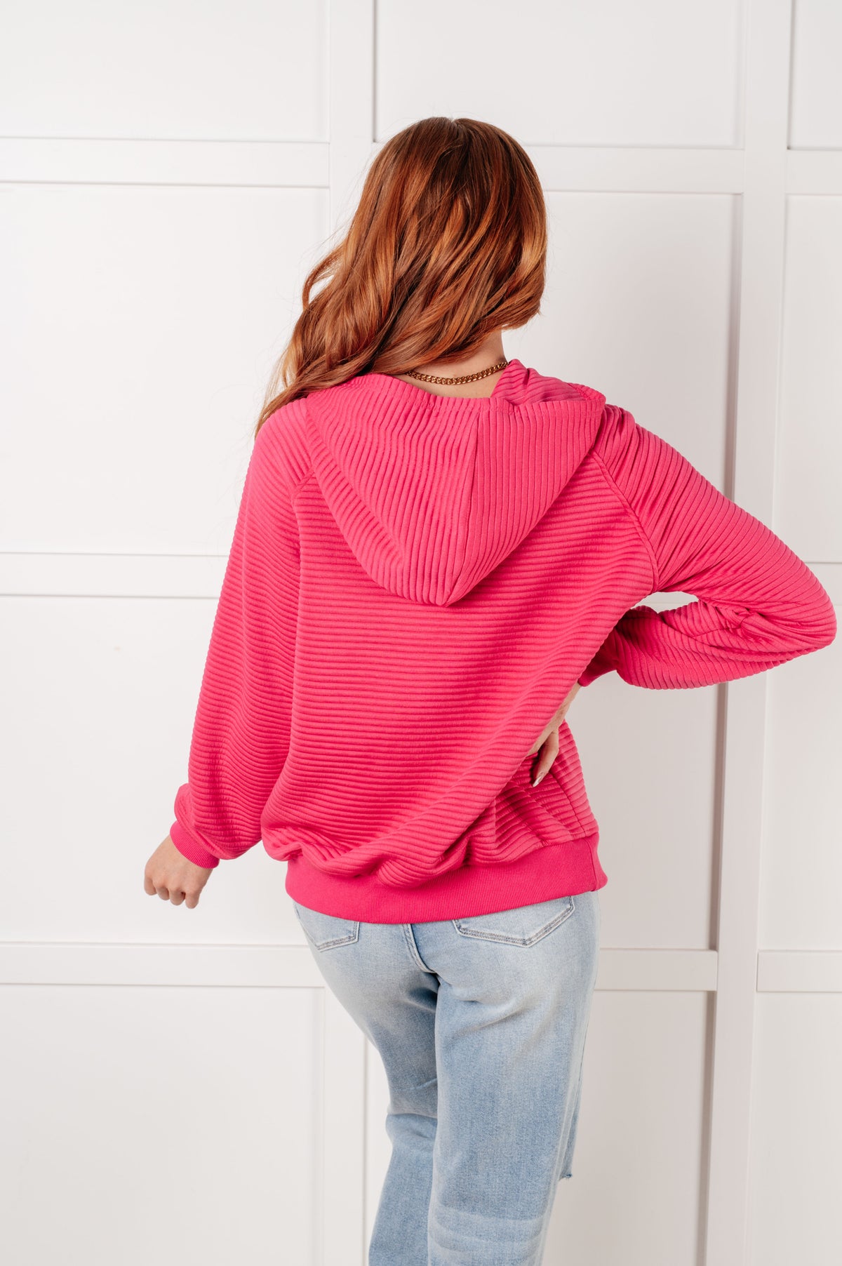 Crosswalk Textured Hoodie in Rose - 1/28/2025