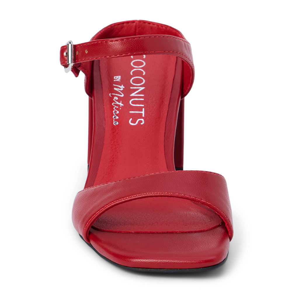 Donnie Heeled Sandal in Red