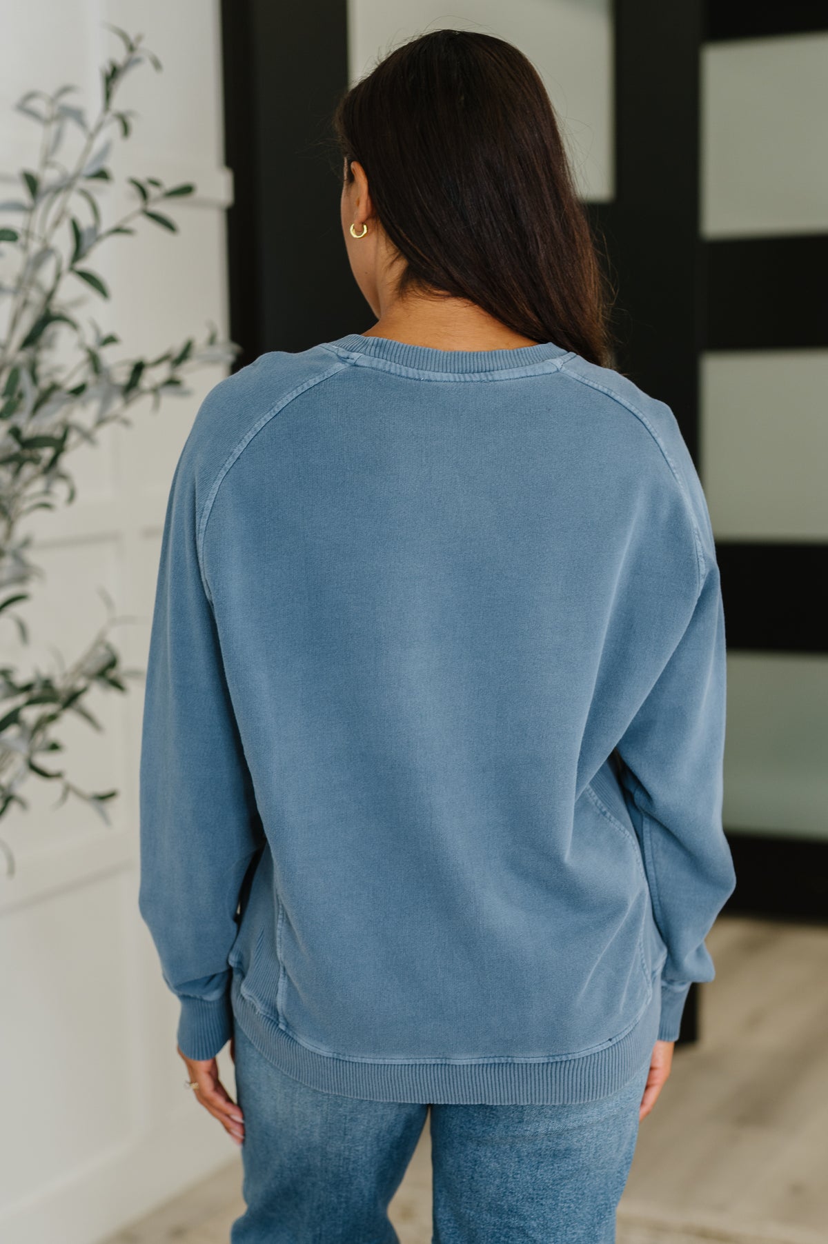 Daily Ease Mineral Wash Pullover in Dusty Blue - 9/10/2025