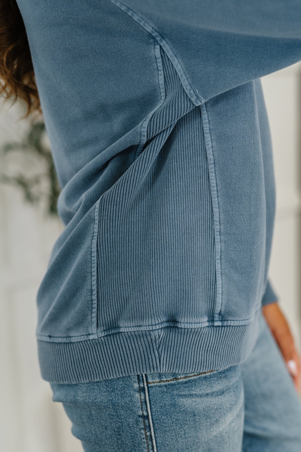 Daily Ease Mineral Wash Pullover in Dusty Blue - 9/10/2025