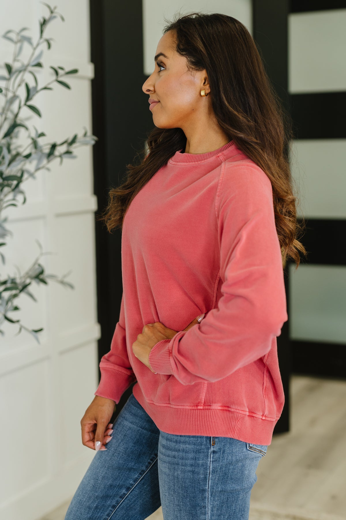 Daily Ease Mineral Wash Pullover in Ruby - 9/10/2025
