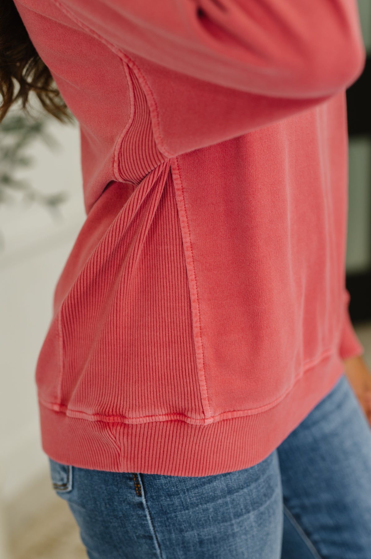Daily Ease Mineral Wash Pullover in Ruby - 9/10/2025