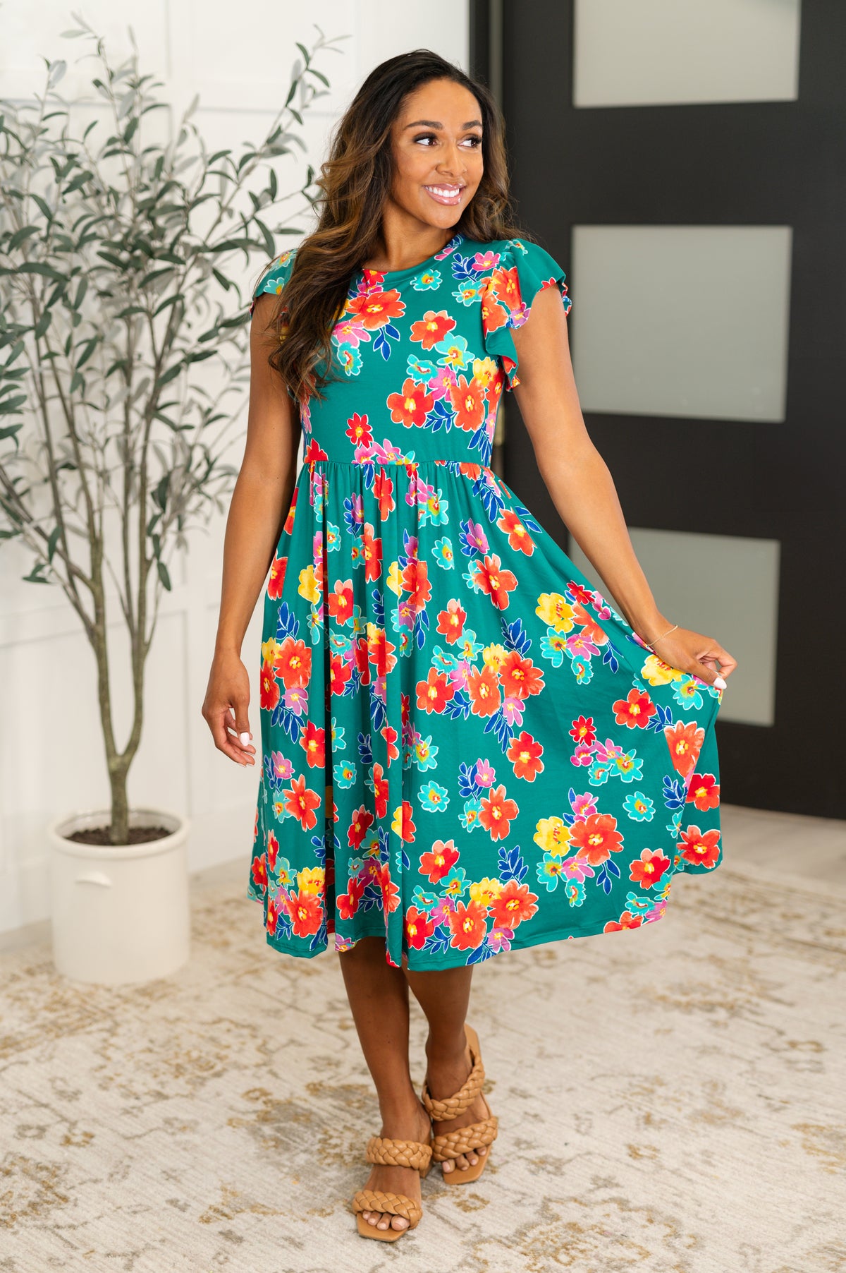 Daisy Me Rollin' Flutter Sleeve Dress - 5/20/2025