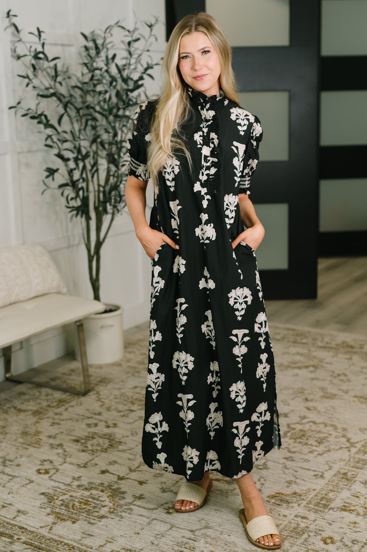 Dark Darlin' Puff Sleeve Maxi Dress - 7/28/2026
