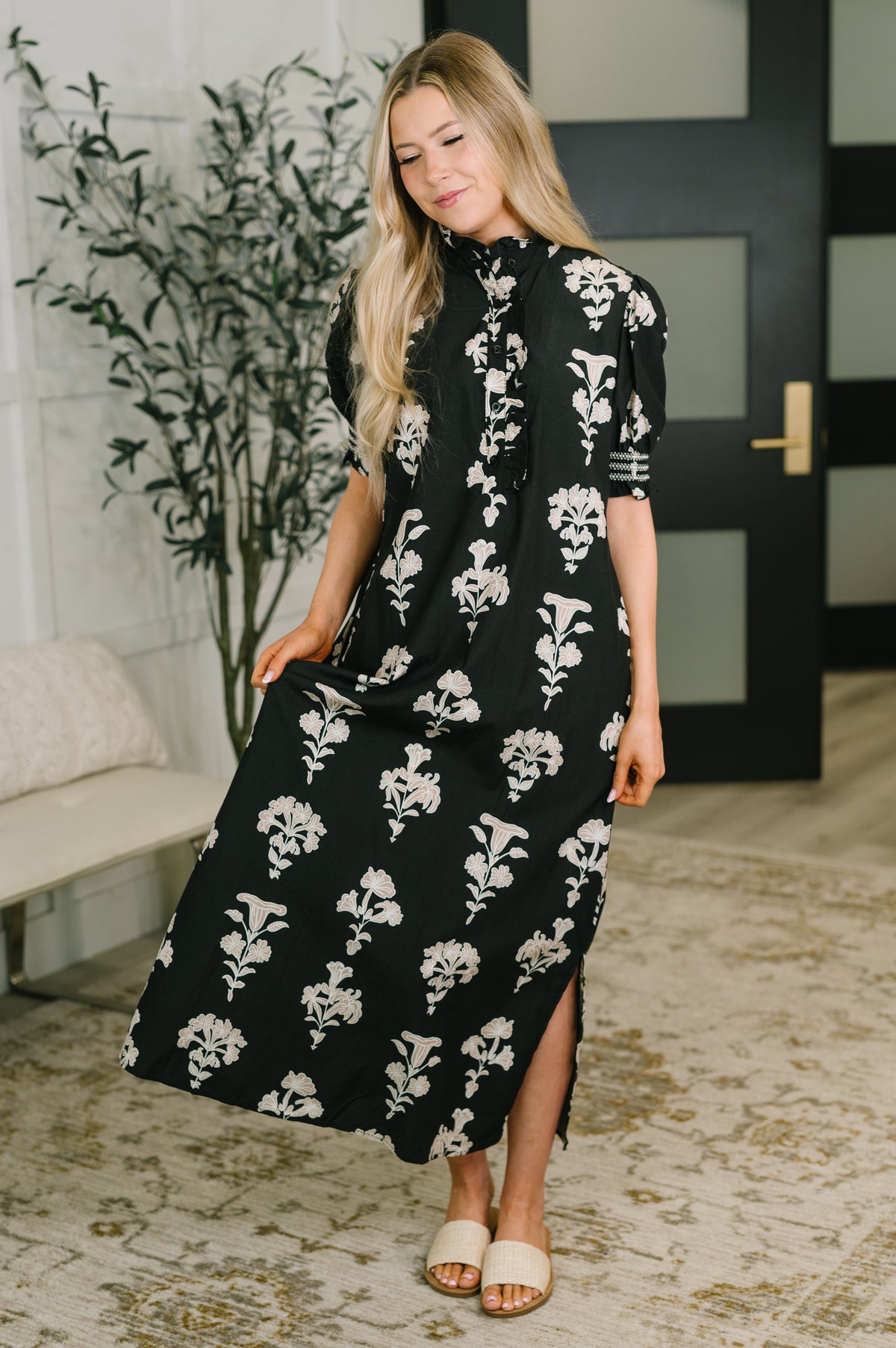Dark Darlin' Puff Sleeve Maxi Dress - 7/28/2026