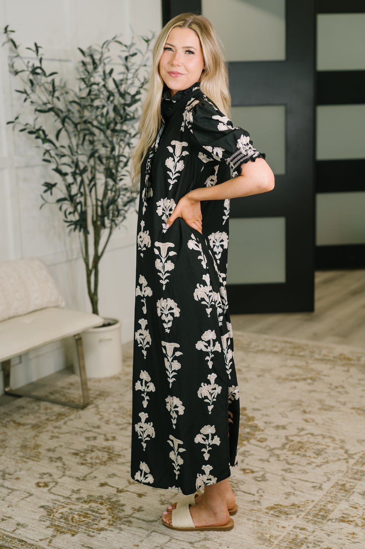 Dark Darlin' Puff Sleeve Maxi Dress - 7/28/2026