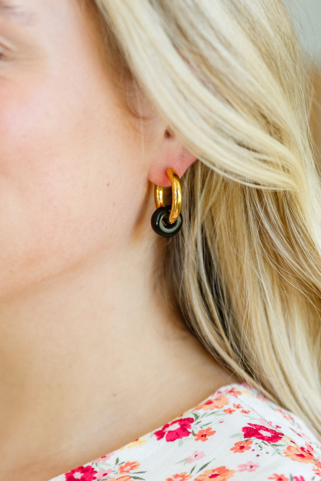 Dark Drops Beaded Huggie Earrings - 10/29/2026
