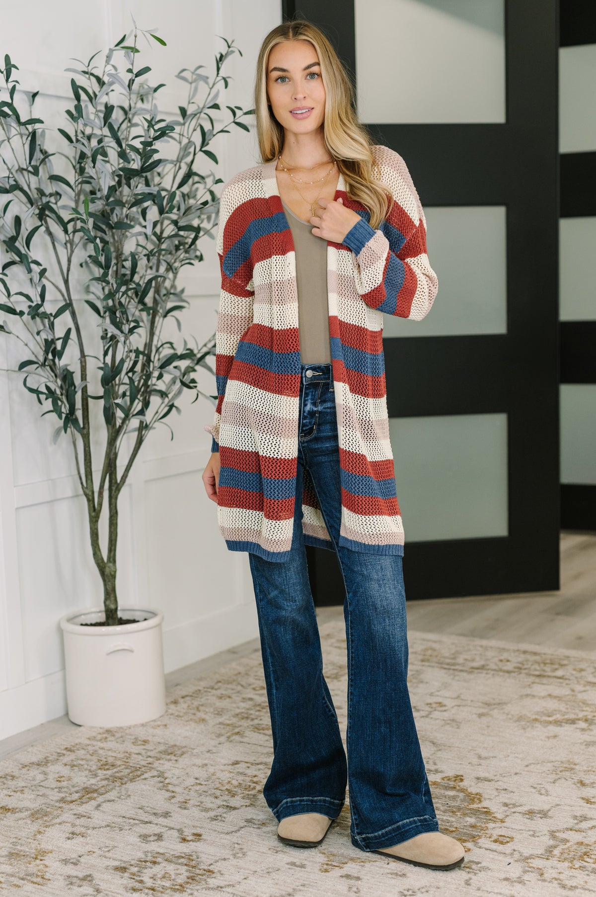 Definitely Dapper Striped Knit Cardigan - 10/10/2025