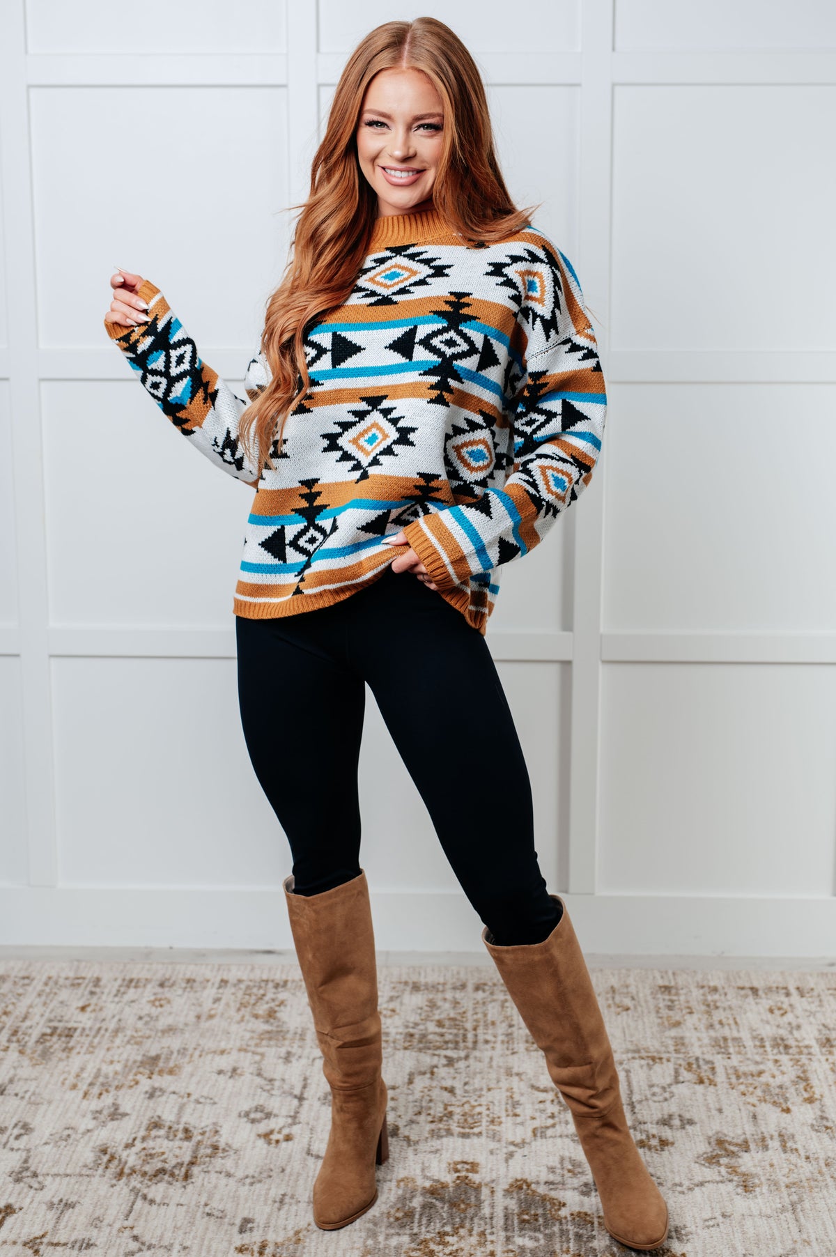 Desert Vibes Geometric Striped Sweater - 11/26/2024