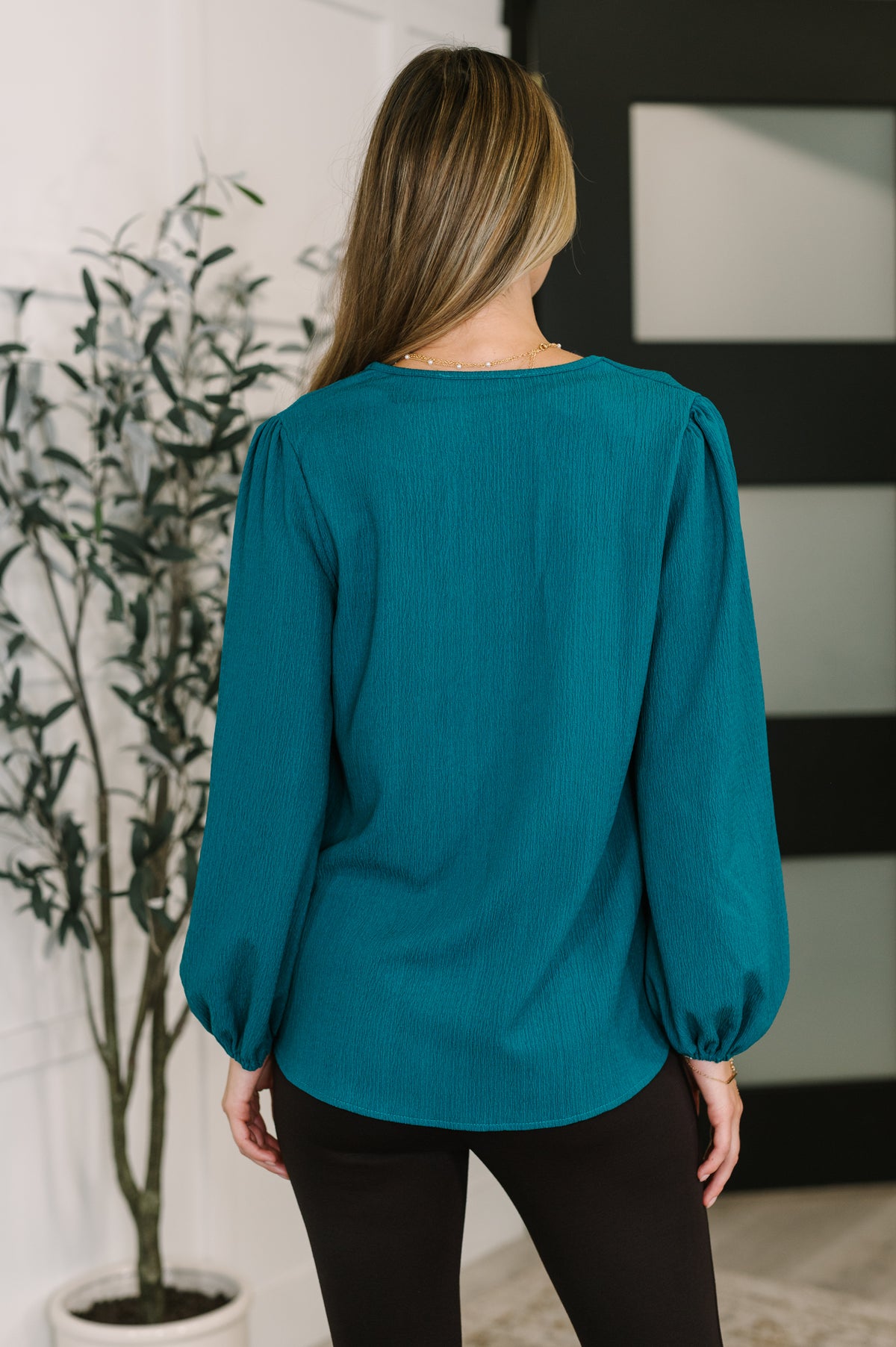 Desk to Dinner V-Neck Balloon Sleeve Blouse - 10/10/2025