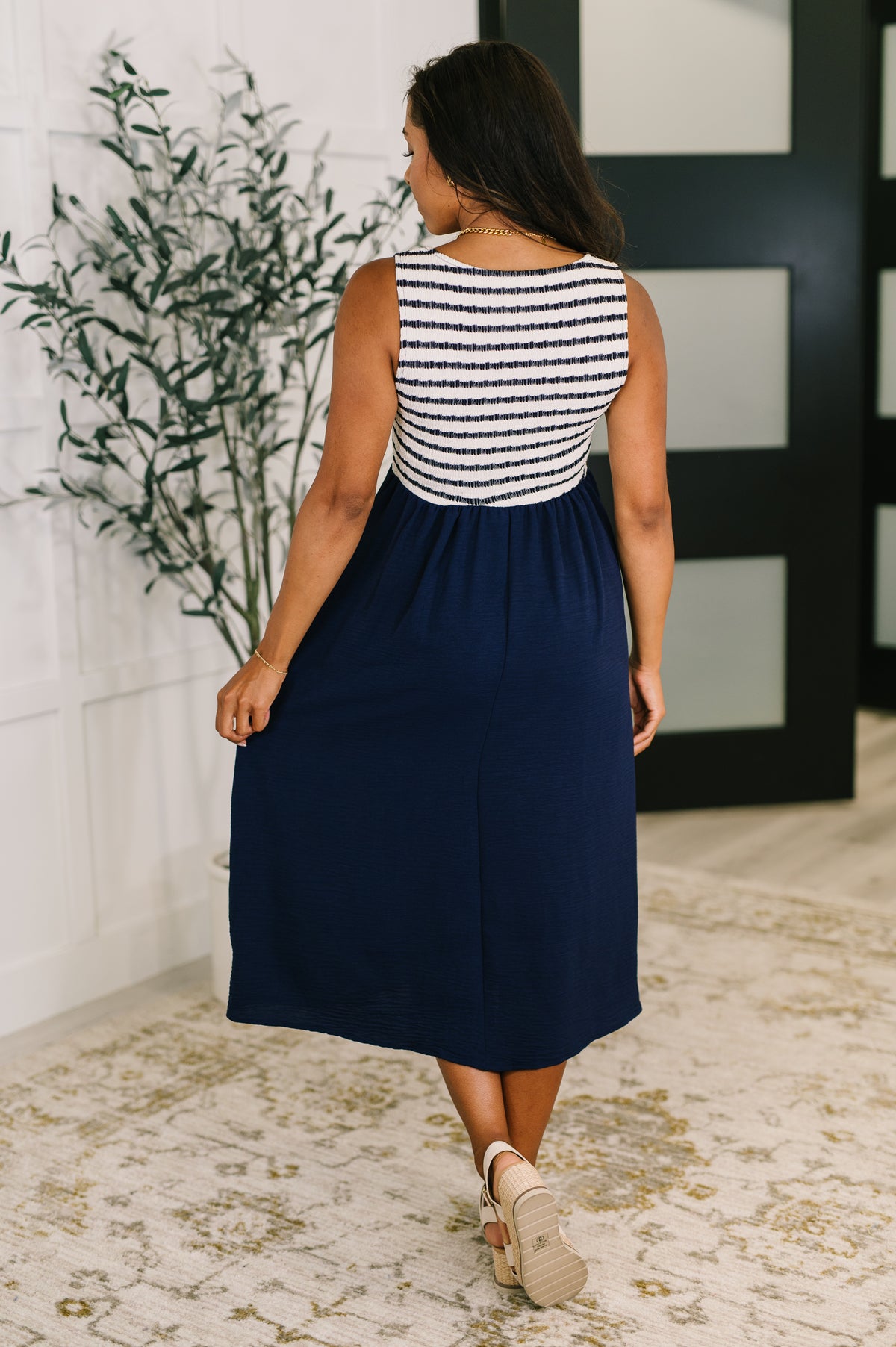 Dockside Darling Midi Dress in Navy - 7/1/2025 NEW