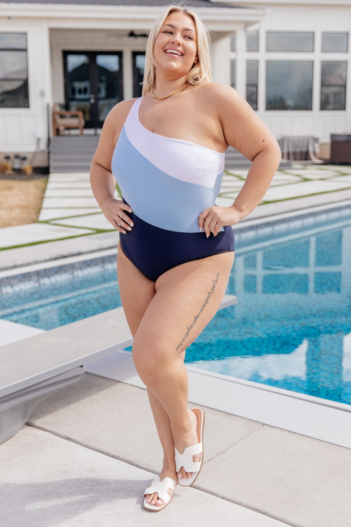 Dominica Color Block Asymmetrical Swimsuit - 3/10/2025