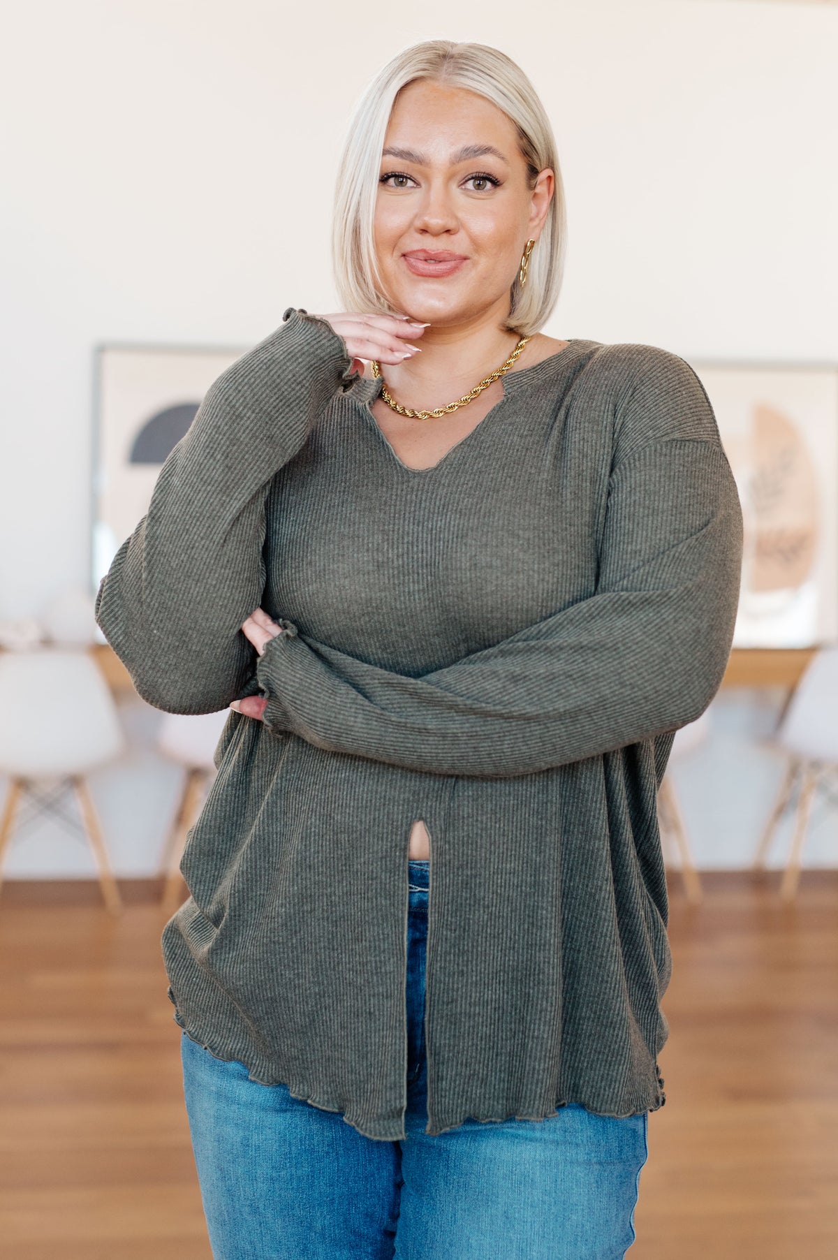 Don't Be Careless Ribbed Knit Top - 10/16/2025