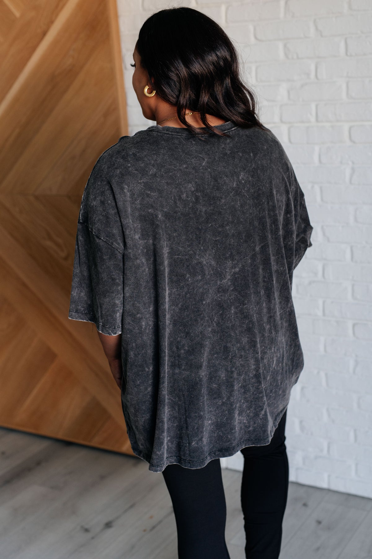 Don't Mind Me Mineral Wash Drop Shoulder Tee in Ash Black - 10/9/2024