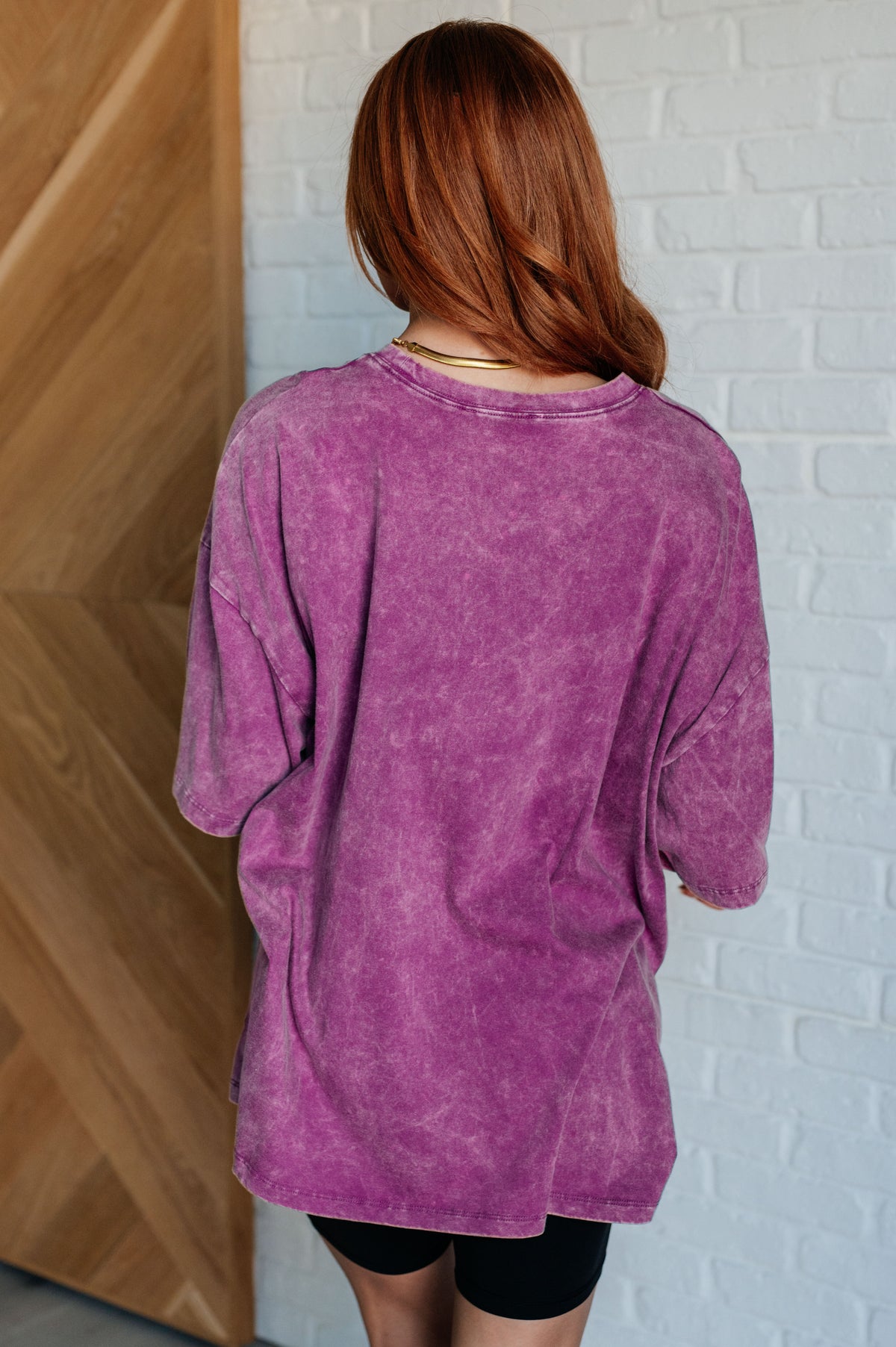 Don't Mind Me Mineral Wash Drop Shoulder Tee in Light Plum - 10/9/2024