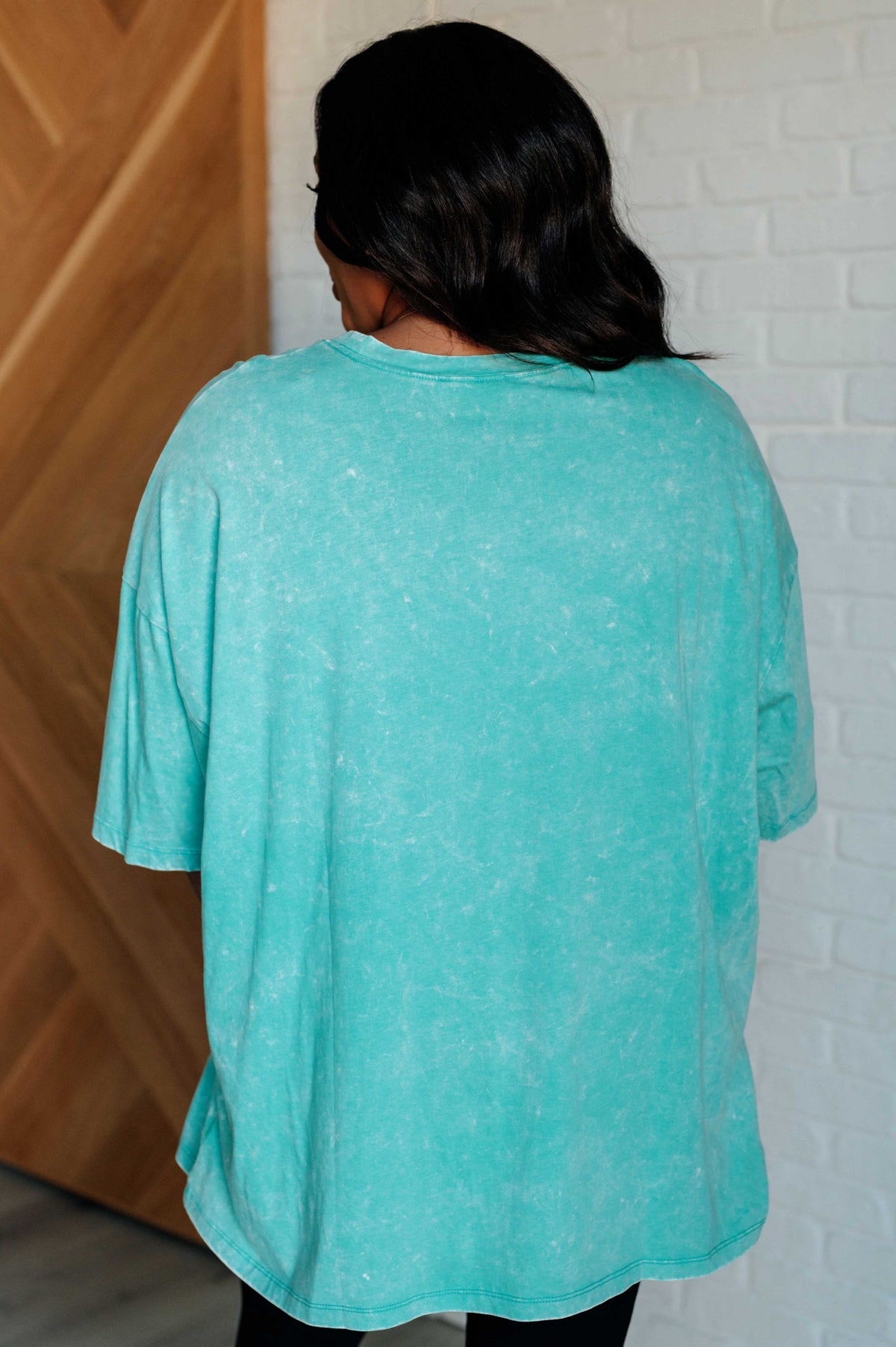 Don't Mind Me Mineral Wash Drop Shoulder Tee in Turquoise - 10/9/2024