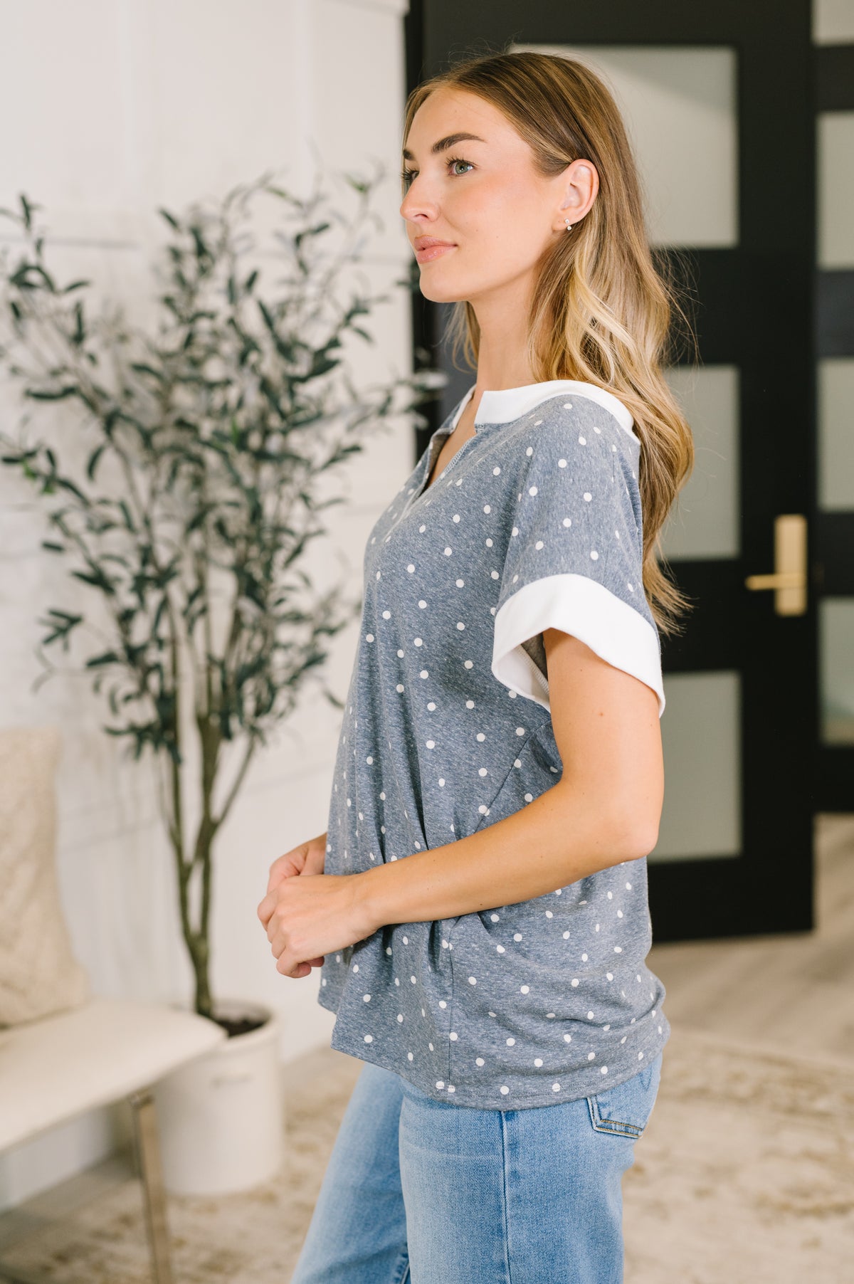 Dot, Dot, Dot V-Neck Casual Top - 8/14/2026