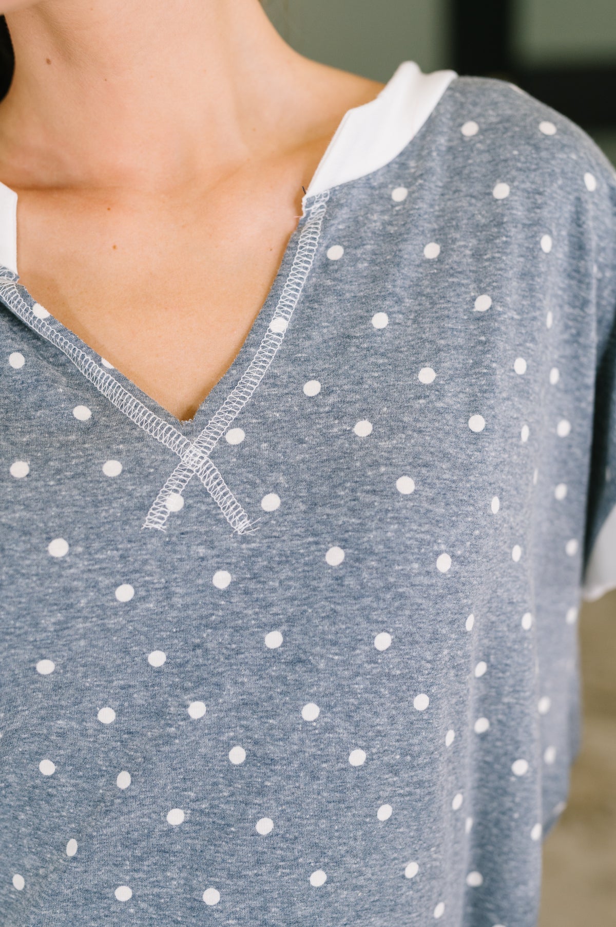 Dot, Dot, Dot V-Neck Casual Top - 8/14/2026