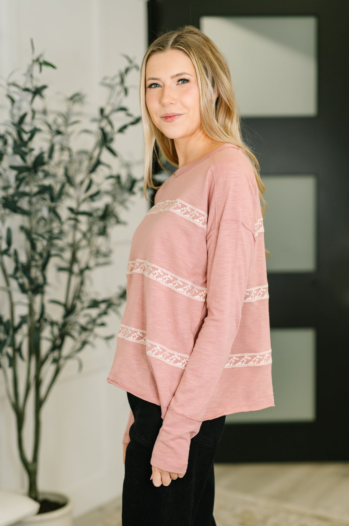 Down to Every Detail Drop Shoulder Long Sleeve in Dusty Rose - 1/6/2026