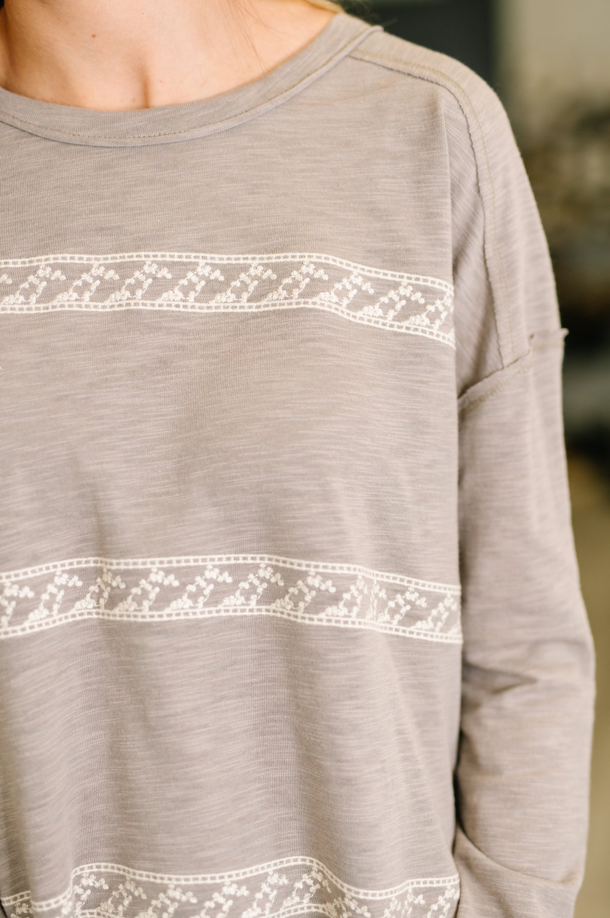 Down to Every Detail Drop Shoulder Long Sleeve in Stone Taupe - 1/6/2026