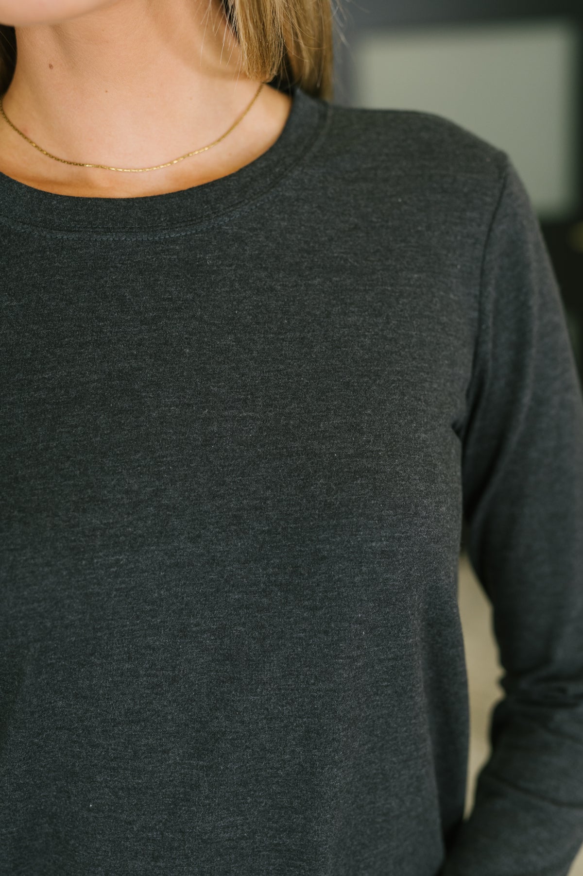 Down to the Basics Long Sleeve Top in Charcoal - 10/23/2026