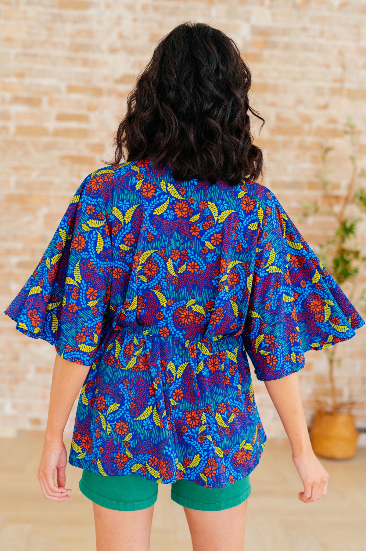 Dreamer Peplum Top in Royal and Red Abstract - 3/16/2026