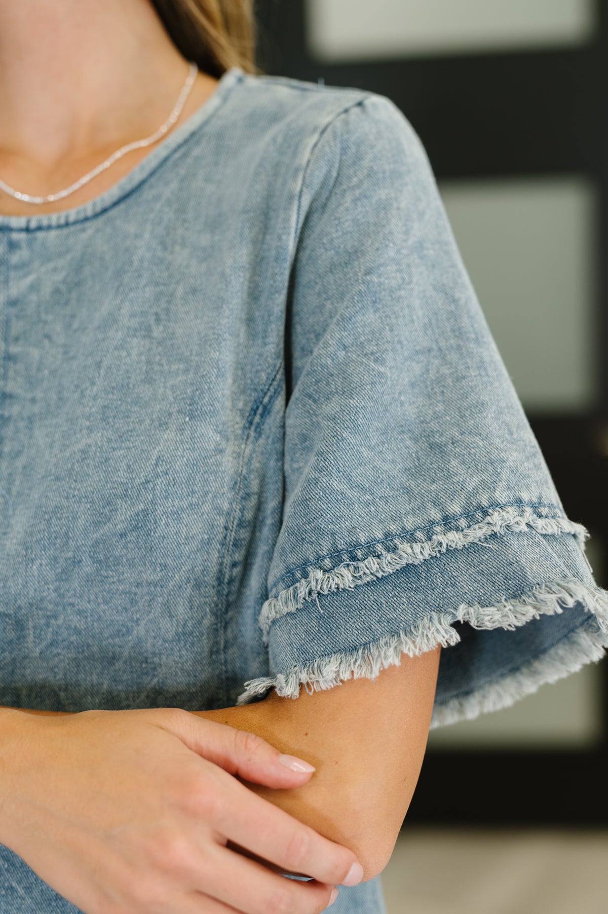 Dressed & Obsessed Chambray T-Shirt Dress in Indigo - 7/25/2025 NEW