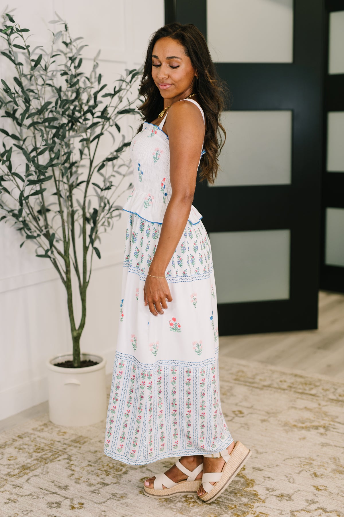 Eager Anticipation Mixed Print Midi Dress - 7/1/2025 NEW