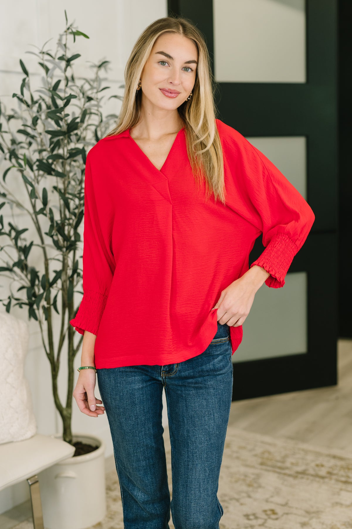 Easy Essence V-Neck Oversized Tunic Top - 1/27/2026