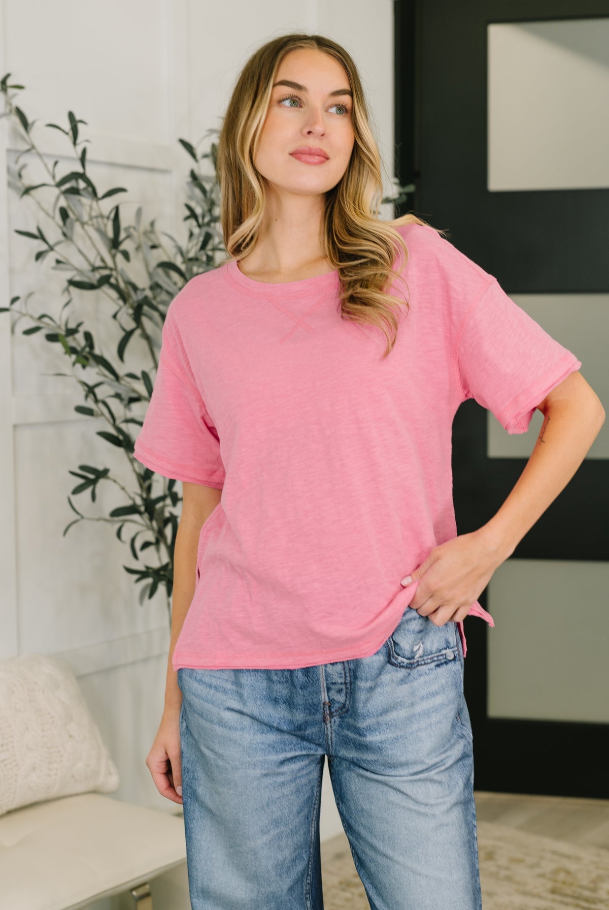 Effortless Edit Boxy Tee in Candy Pink - 4/22/2026