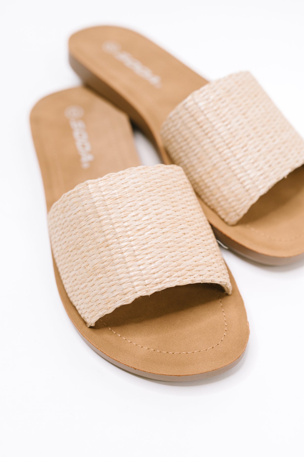 Efron Raffia Woven Slip On Sandal in Bone - 7/21/2026