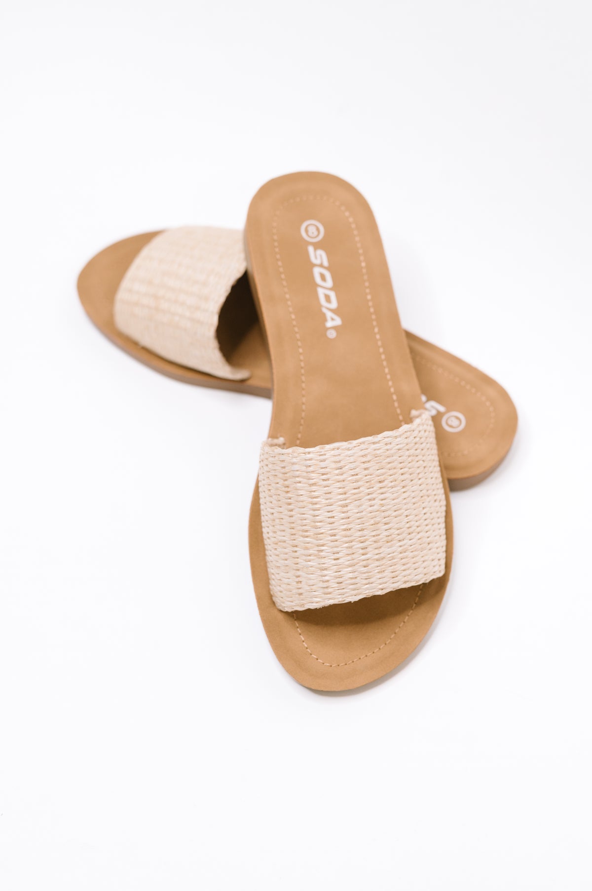 Efron Raffia Woven Slip On Sandal in Bone - 7/21/2026
