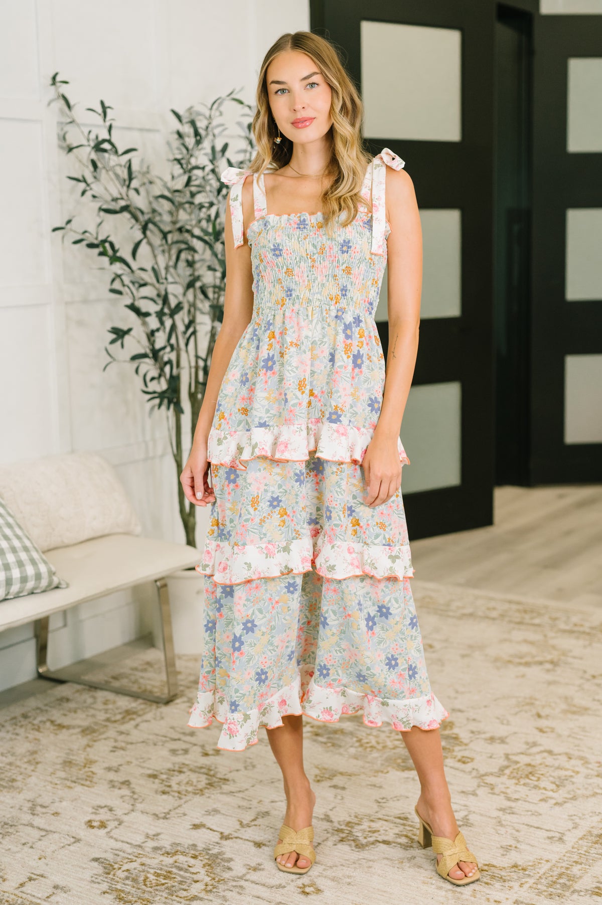 Elegant Edge Tiered Maxi Dress in Sage - 7/10/2026