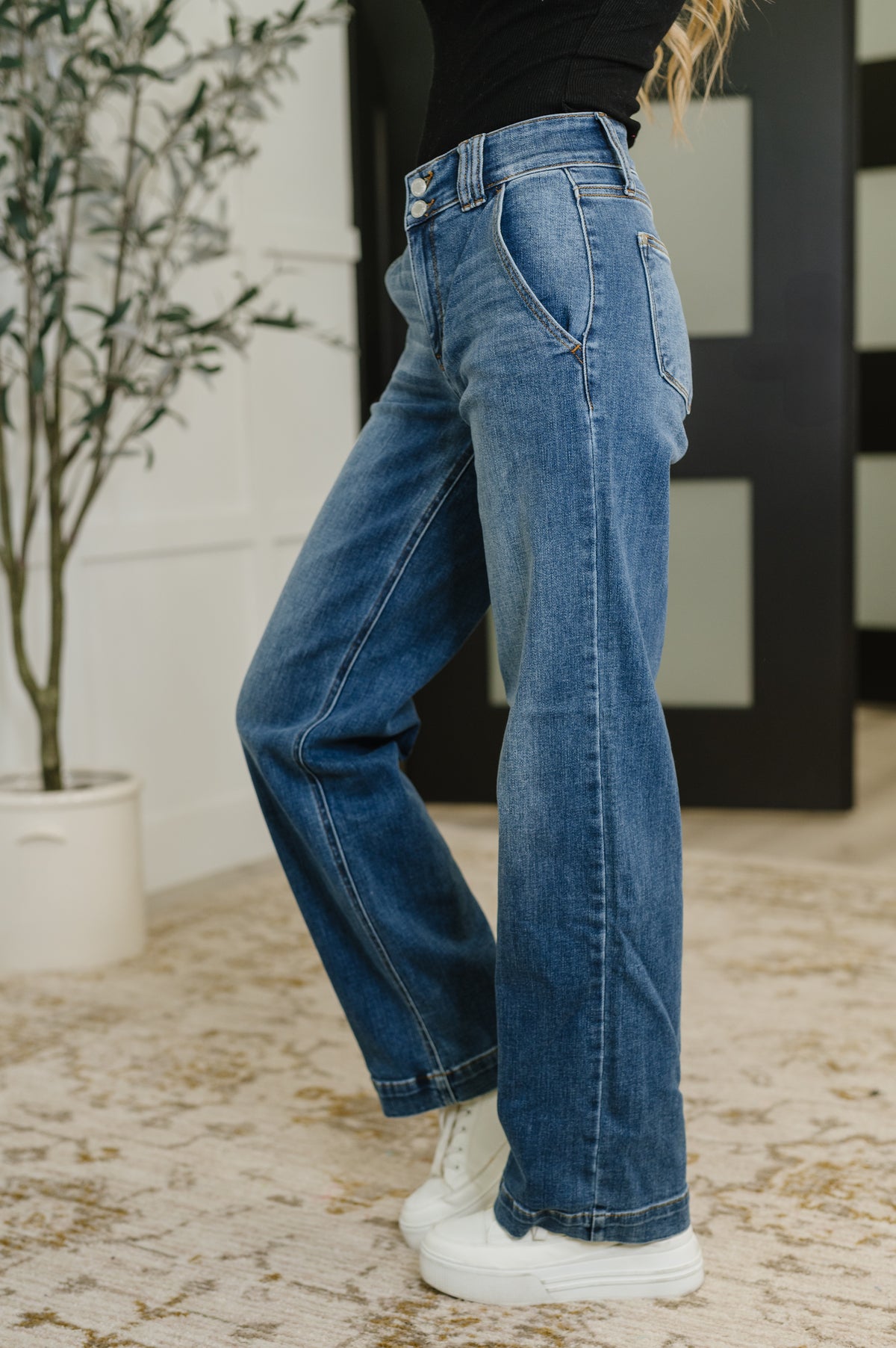 Elsie High Rise Double Button Wide Leg Jeans - 7/30/2025 NEW