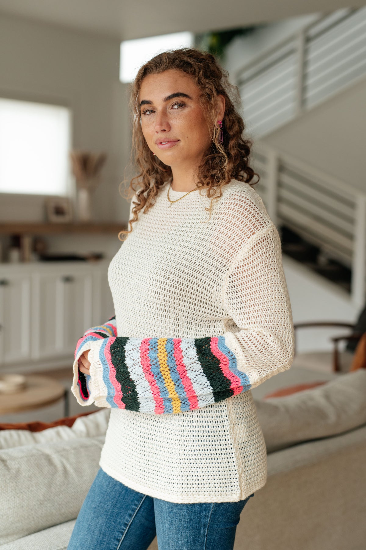 End of the Story Striped Sleeve Sweater - 10/13/2025