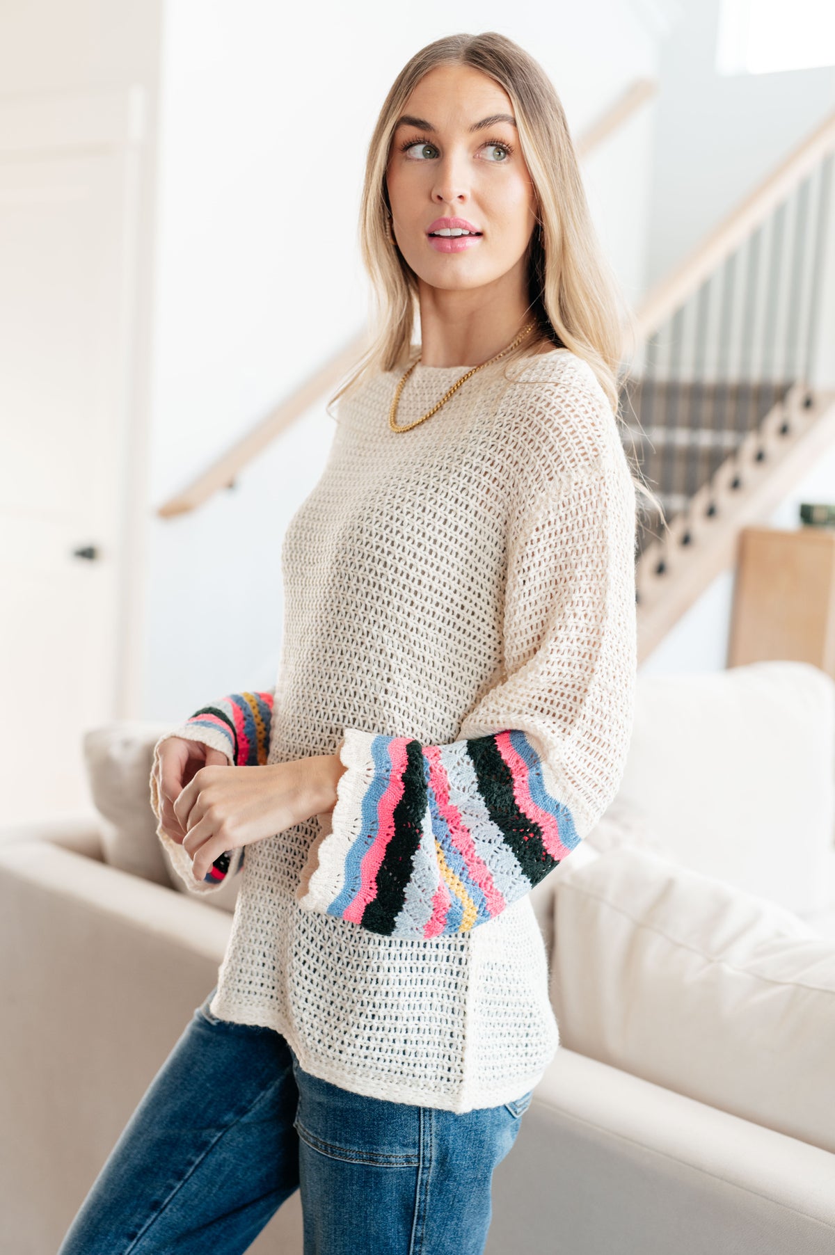 End of the Story Striped Sleeve Sweater - 10/13/2025