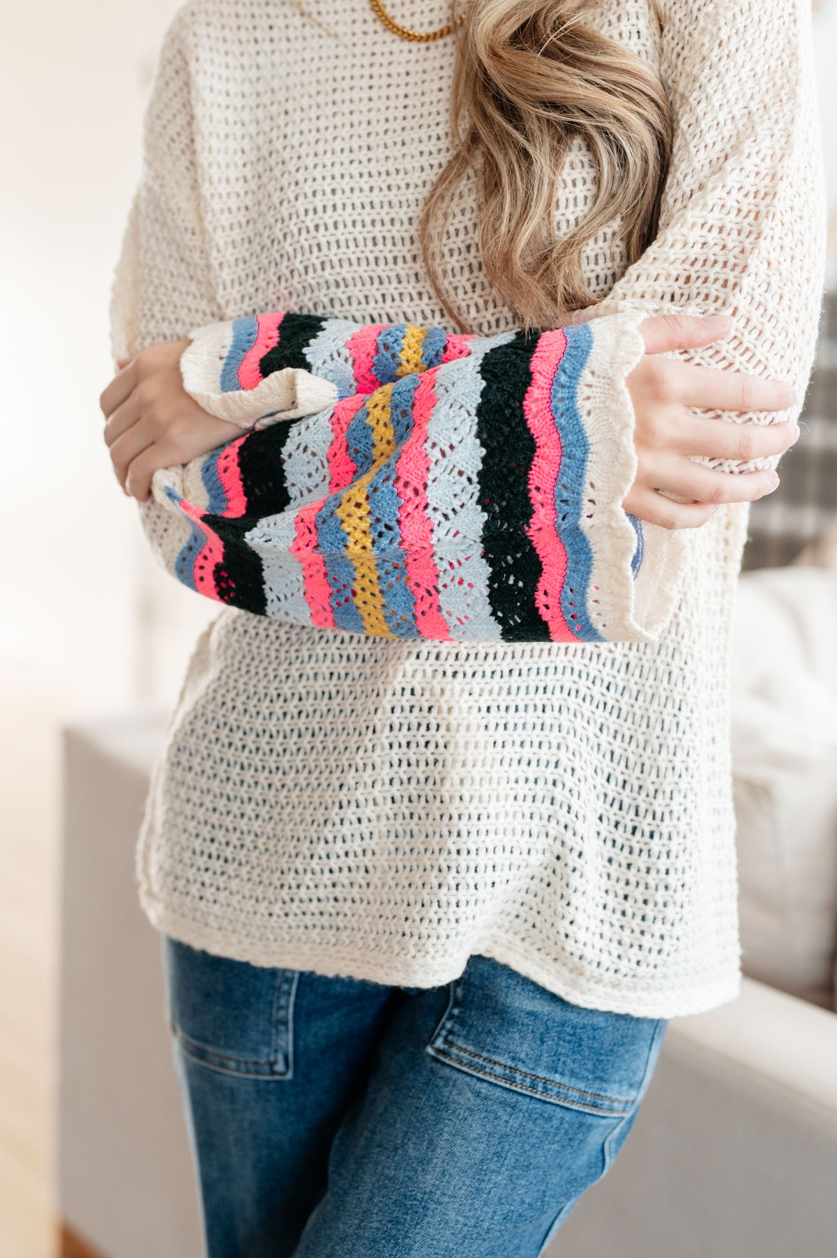 End of the Story Striped Sleeve Sweater - 10/13/2025